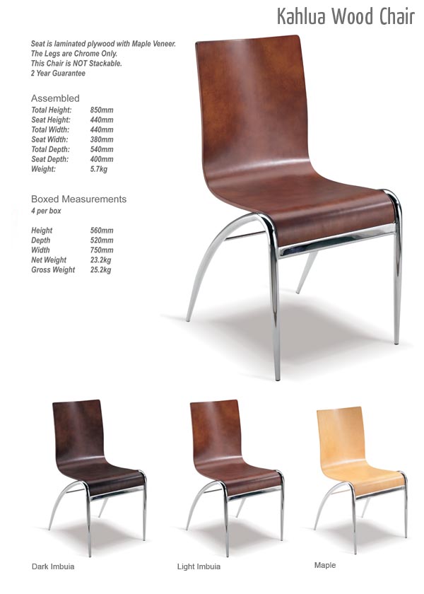 kahlua wood chair